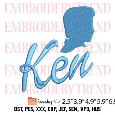 Ken Logo Embroidery Design – Barbie The Movie Embroidery Digitizing File