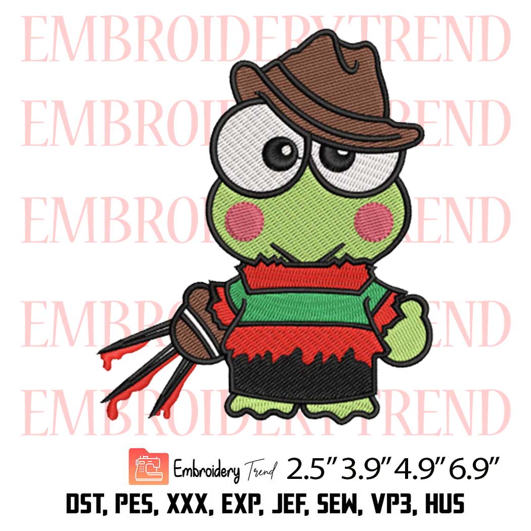 Keroppi Halloween Embroidery Design – Cute Halloween Embroidery Digitizing File