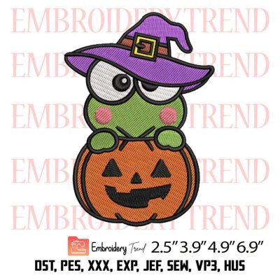 Keroppi Pumpkin Embroidery Design – Halloween Sanrio Embroidery Digitizing File
