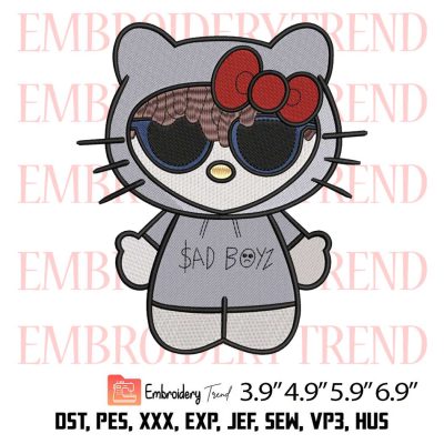 Kitty Junior H Sad Boyz Embroidery Design – Hello Kitty x Music Embroidery Digitizing File