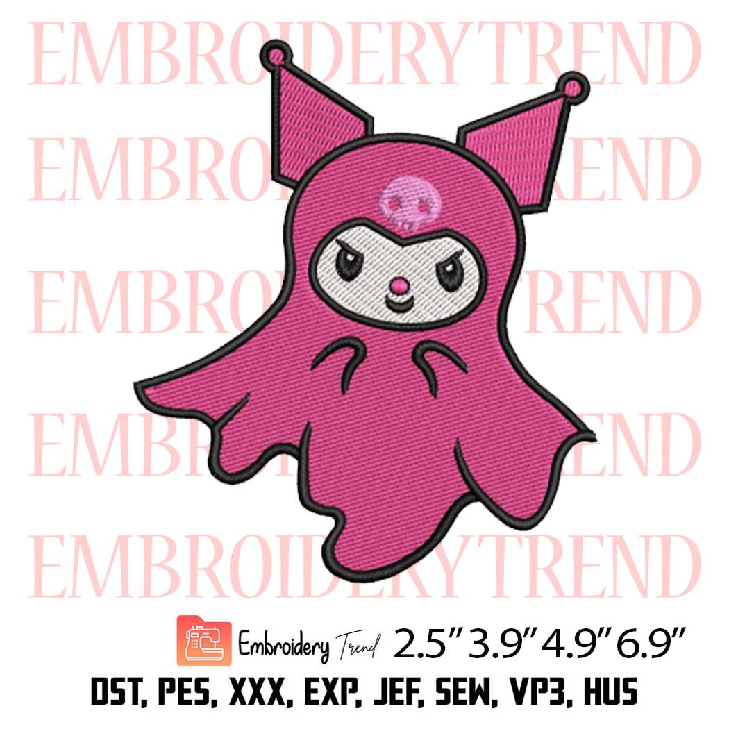 Kuromi Ghost Embroidery Design – Sanrio Halloween Embroidery Digitizing File
