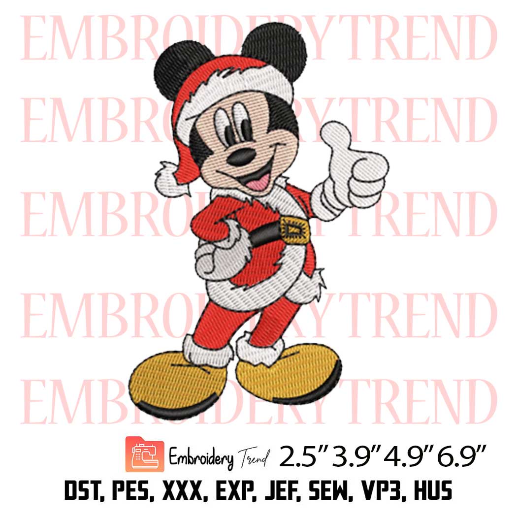 Mickey Mouse Santa Claus Embroidery Design – Mickey And Minnie Couple Embroidery Digitizing File
