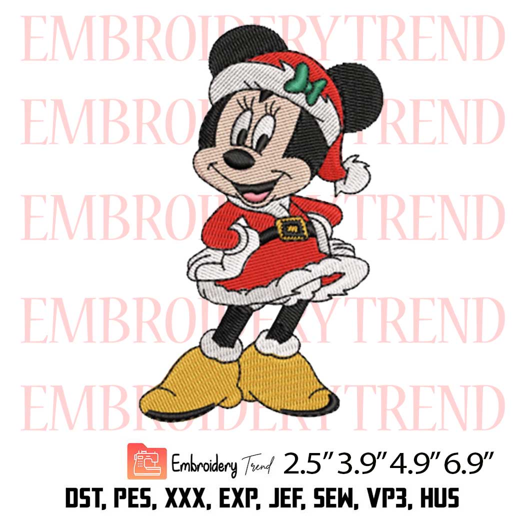 Minnie Mouse Santa Claus Embroidery Design – Mickey And Minnie Couple Embroidery Digitizing File