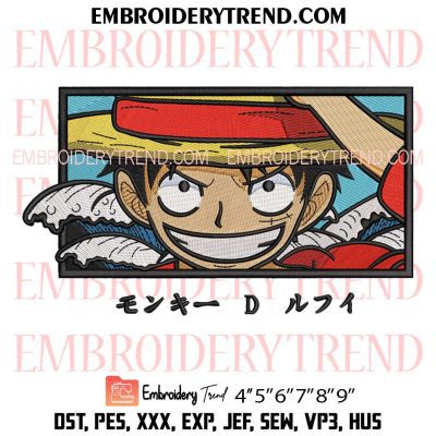 Monkey D Luffy One Piece Embroidery Design – Anime One Piece Embroidery Digitizing File