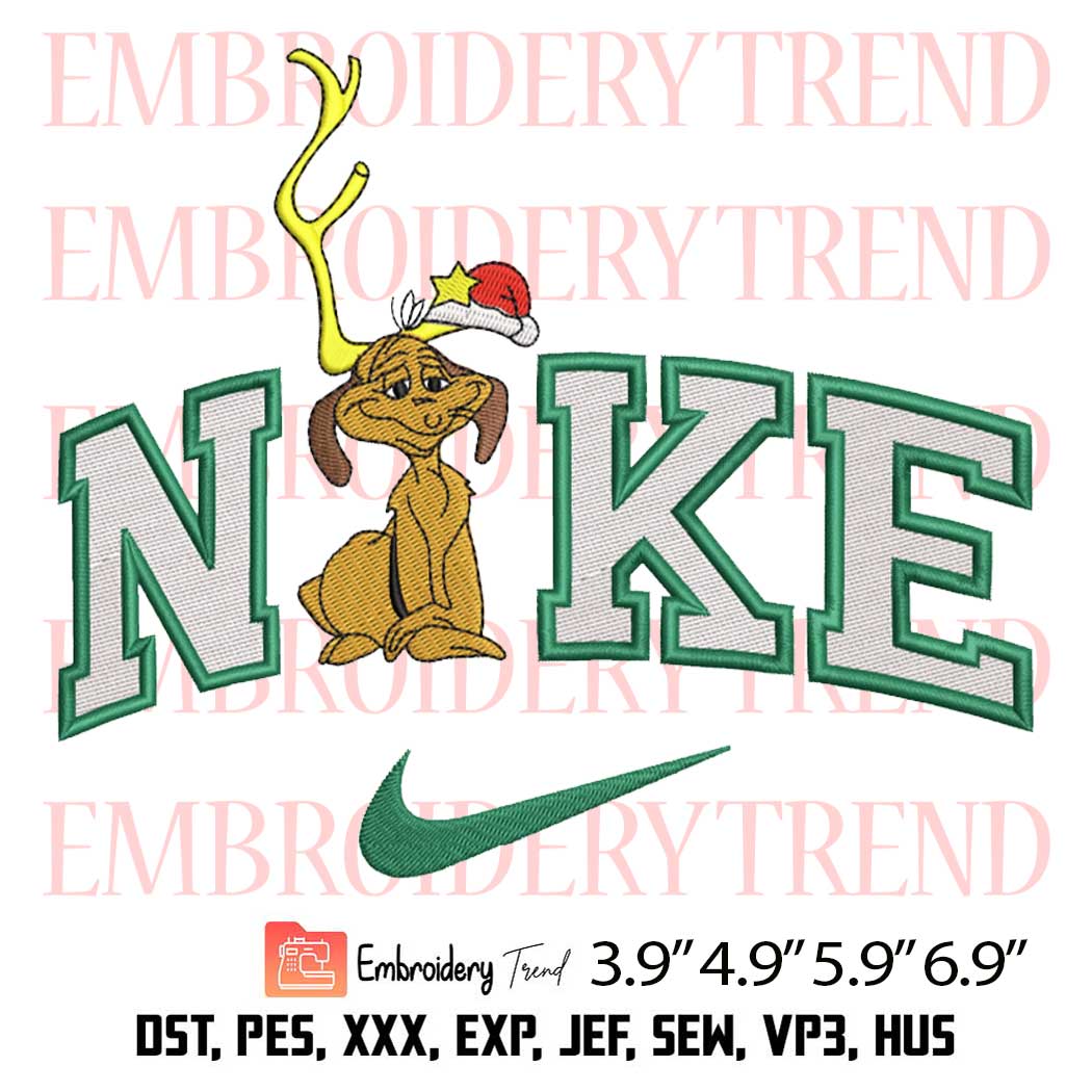 Nike Dog Xmas Christmas Embroidery Design – Christmas Nike Embroidery Digitizing File