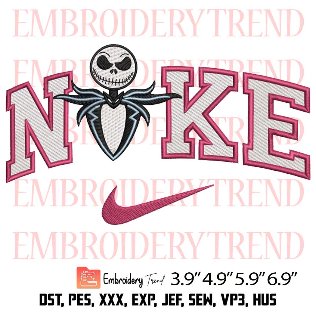 Nike x Jack Skellington Embroidery Design – The Nightmare Before Christmas Embroidery Digitizing File
