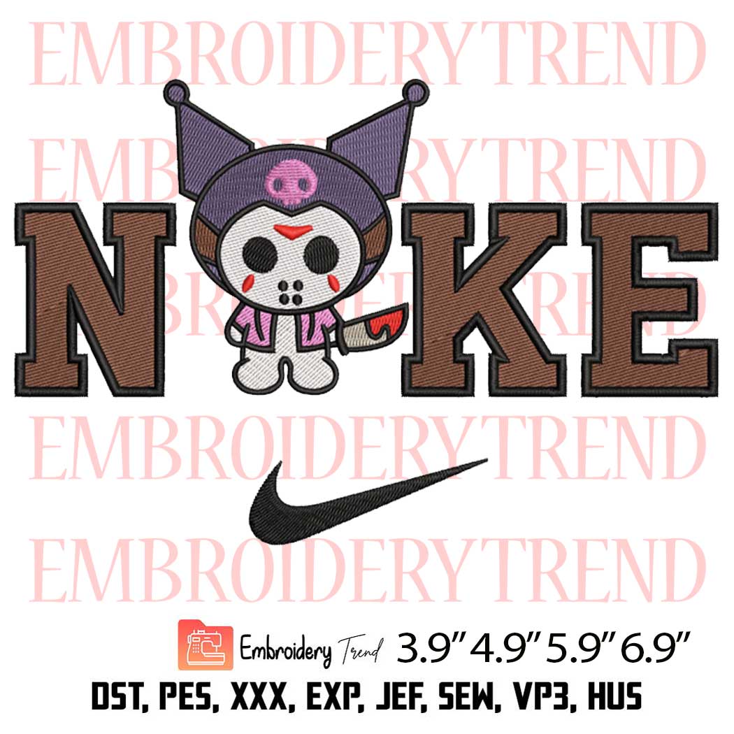 Nike x Kuromi Halloween Embroidery Design – Spooky Halloween Embroidery Digitizing File