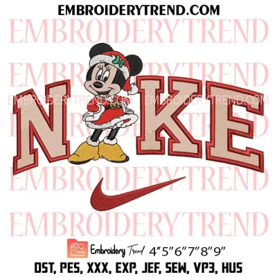 Nike Minnie Mouse Christmas Embroidery Design – Mickey And Minnie Couple Embroidery Digitizing File