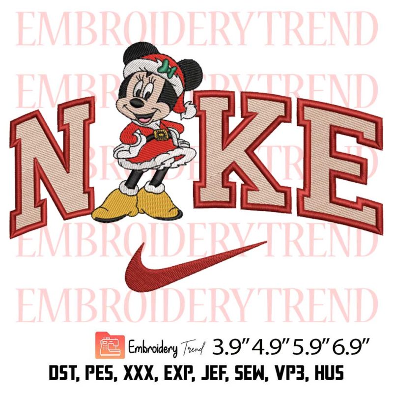 Nike Minnie Mouse Christmas Embroidery Design – Mickey And Minnie ...