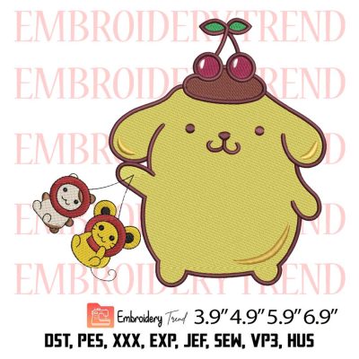 Sanrio Pompompurin Cute Embroidery Design – Pompompurin and Friends Embroidery Digitizing File