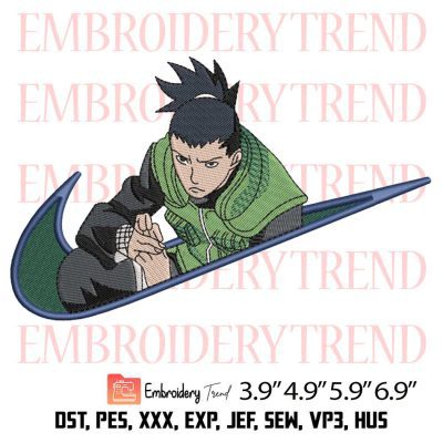 Shikamaru Logo Nike Embroidery Design – Naruto Anime Embroidery Digitizing File