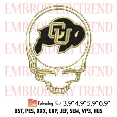 Skull University Of Colorado Buffaloes Embroidery Design – Steal Your Face 2023 Embroidery Digitizing File