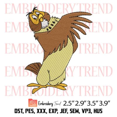 Owl Disney Funny Embroidery Design – Winnie the Pooh Embroidery Digitizing File