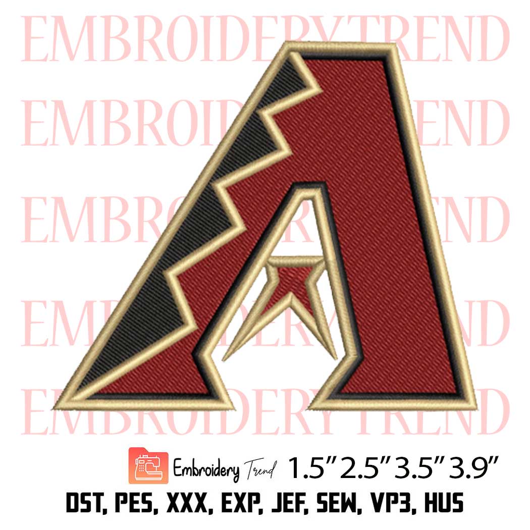 Arizona Diamondbacks Embroidery Design, MLB Diamondbacks Embroidery Digitizing File