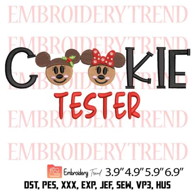 Cookie Tester Christmas Embroidery Design – Mouse Gingerbread Embroidery Digitizing File
