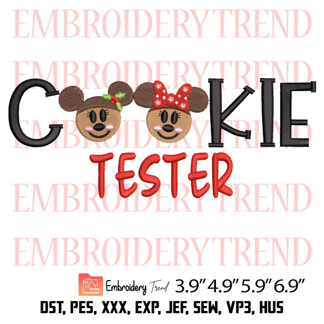 Cookie Tester Christmas Embroidery Design – Mouse Gingerbread Embroidery Digitizing File