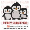 Penguin Family Merry Christmas Embroidery Design – Merry Christmas Embroidery Digitizing File