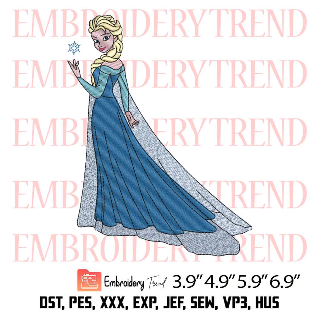 Princess Elsa Embroidery Design – Disney Frozen Embroidery Digitizing File