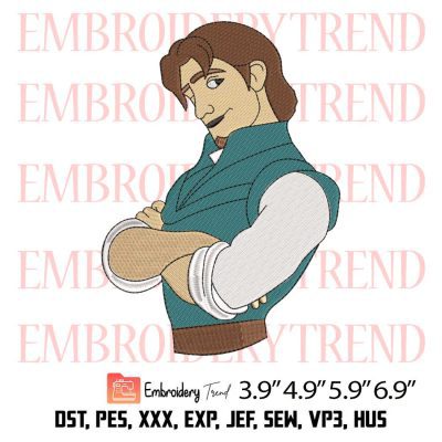 Flynn Rider Embroidery Design, Tangled Disney Embroidery Digitizing File