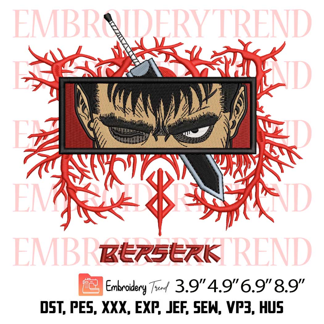 Guts Berserk Embroidery Design – Anime Berserk Embroidery Digitizing File