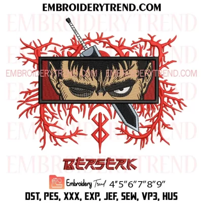 Berserk Logo Embroidery Design, Anime Machine Embroidery Digitized Pes Files