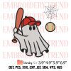 Red October Cute Ghost Embroidery Design – Halloween Baseball Embroidery Digitizing File