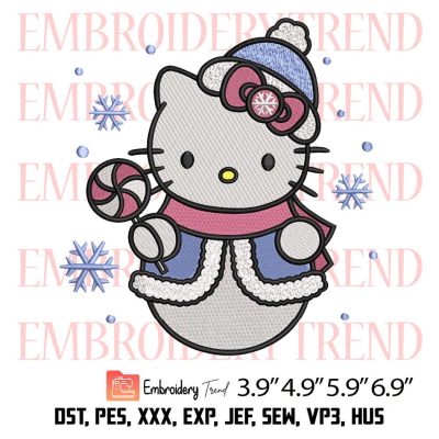Hello Kitty Snowman Embroidery Design – Hello Kitty Christmas Embroidery Digitizing File