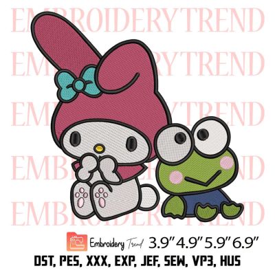 My Melody and Keroppi Embroidery Design – Sanrio Cartoon Embroidery Digitizing File