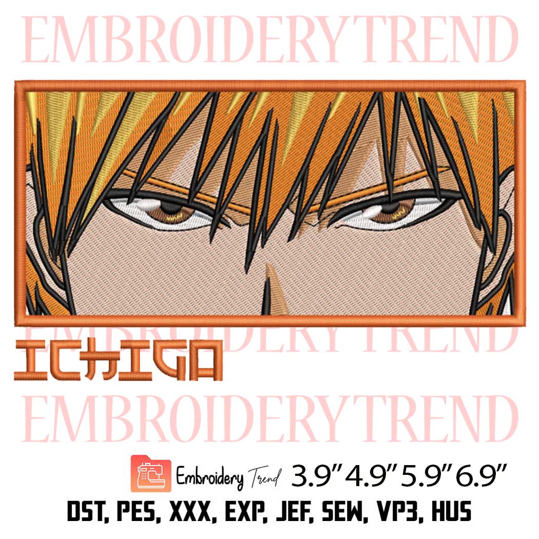 Kurosaki Ichigo Eyes Embroidery Design – Anime Bleach Embroidery Digitizing File
