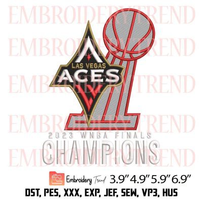 Las Vegas Aces WinCraft 2023 Embroidery Design, WNBA Finals Champions Embroidery Digitizing File