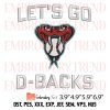 Arizona Diamondbacks Dbacks Embroidery Design, Arizona Diamondbacks Logo Embroidery Digitizing File