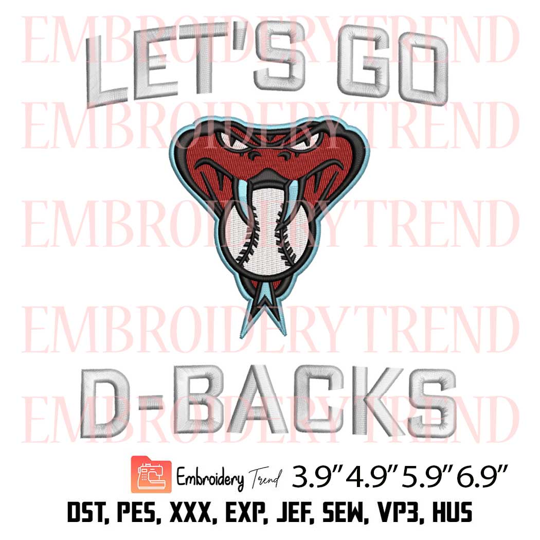 Lets Go DBacks Embroidery Design, Arizona Diamondbacks NLCS 2023 Embroidery Digitizing File