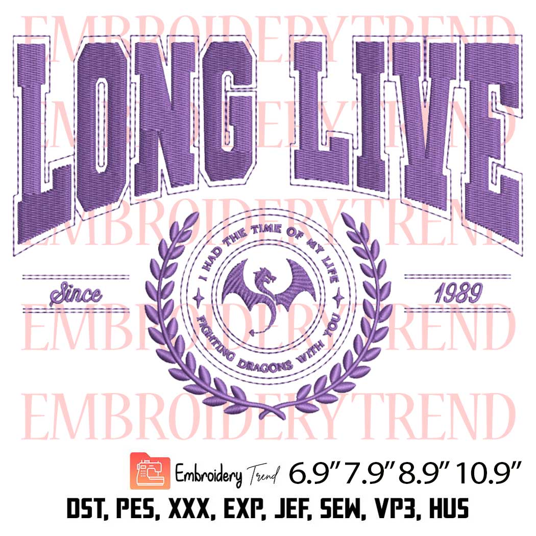 Long Live Taylor Swift Embroidery Design – Taylor Swift 1989 Embroidery Digitizing File