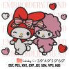 Kuromi And My Melody Heart Embroidery Design – Sanrio Cartoon Embroidery Digitizing File