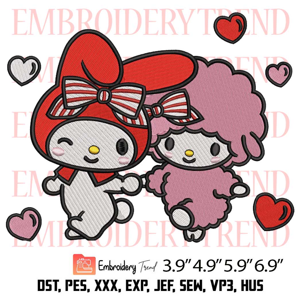 My Melody and My Sweet Piano Embroidery Design – Cartoon Embroidery Digitizing File