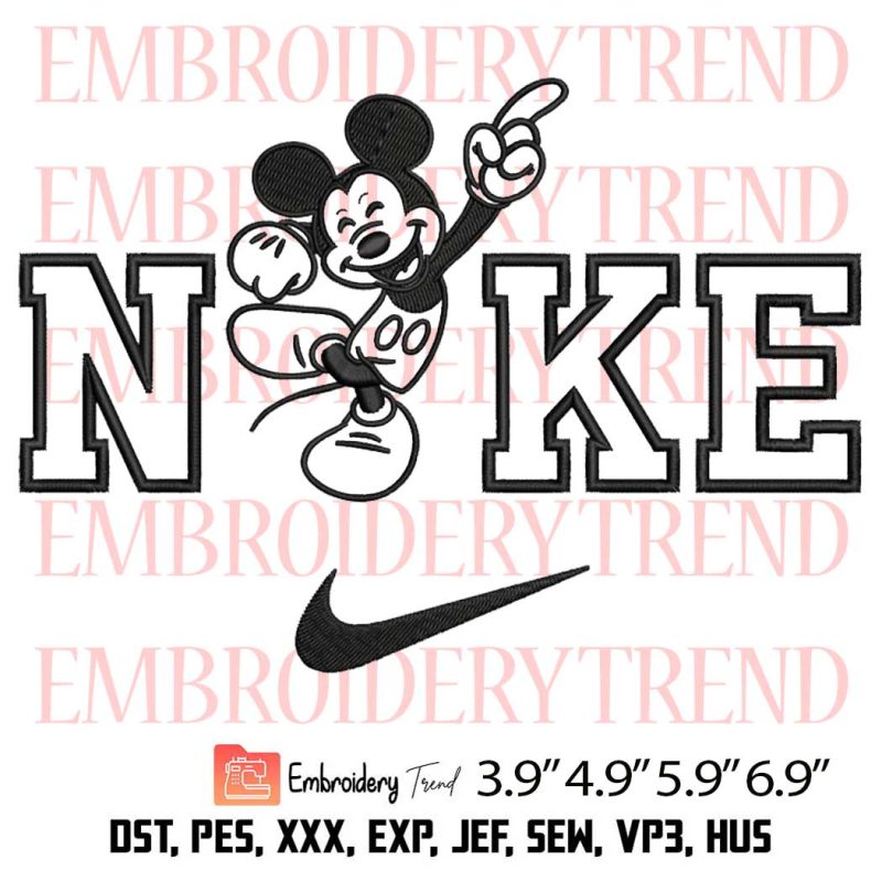 Nike Mickey Mouse Funny Embroidery Design – Couple Minnie Mickey ...