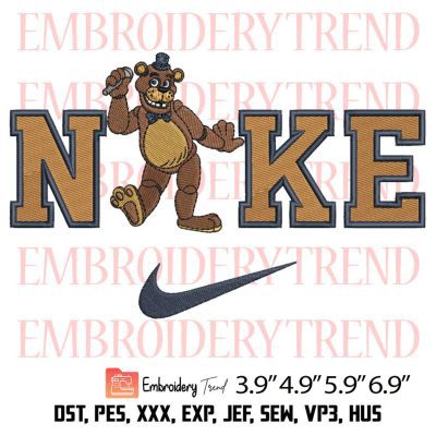 Nike Five Nights Golden Freddy Embroidery Design – Cartoon Embroidery Digitizing File