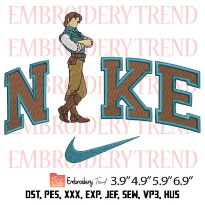 Nike Prince Flynn Rider Embroidery Design, Disney Couple Rapunzel and Flynn Embroidery Digitizing File