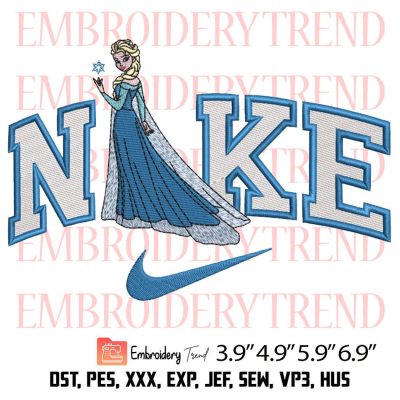 Nike Elsa Frozen Embroidery Design – Disney Princess Embroidery Digitizing File