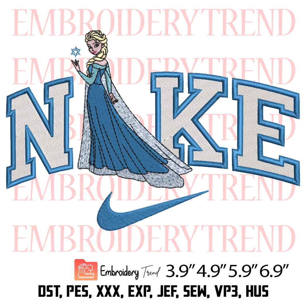 Frozen Princess Elsa x Nike Embroidery Design – Disney Embroidery Digitizing File