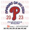 Philadelphia Phillies In October We Wear Red Embroidery Design – MLB Baseball Embroidery Digitizing File
