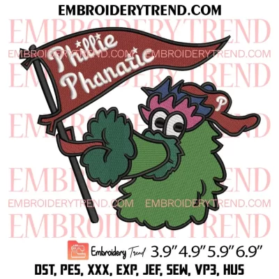 Phillies Mascot Phanatic Logo Embroidery Design – Philadelphia Phillies Embroidery Digitizing File