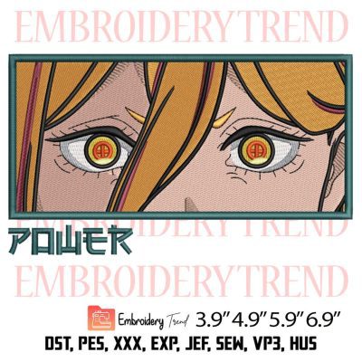 Chainsaw Man Power Eyes Embroidery Design – Anime Embroidery Digitizing File