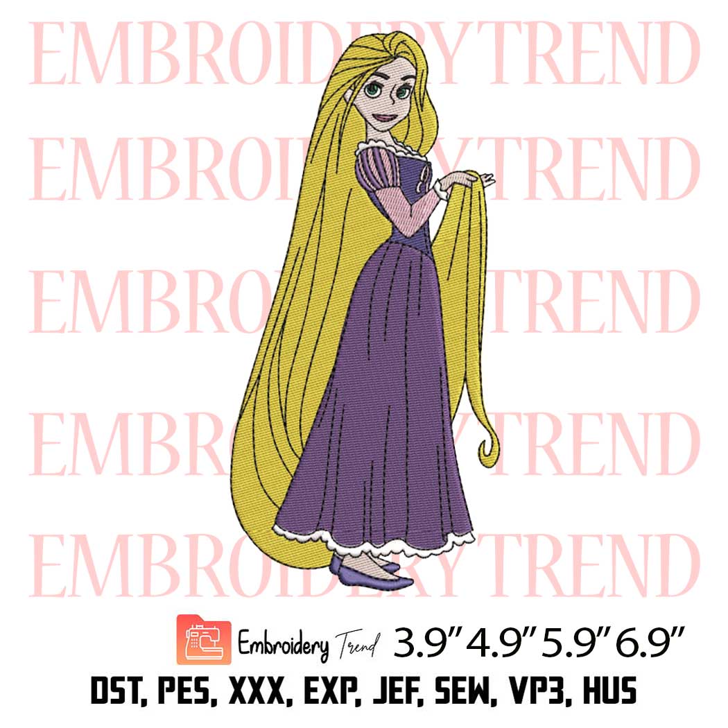 Princess Rapunzel Embroidery Design, Disney Tangled Embroidery Digitizing File