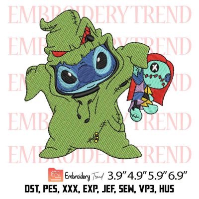 Stitch Oogie Boogie Take Sally Embroidery Design – Disney Halloween Embroidery Digitizing File