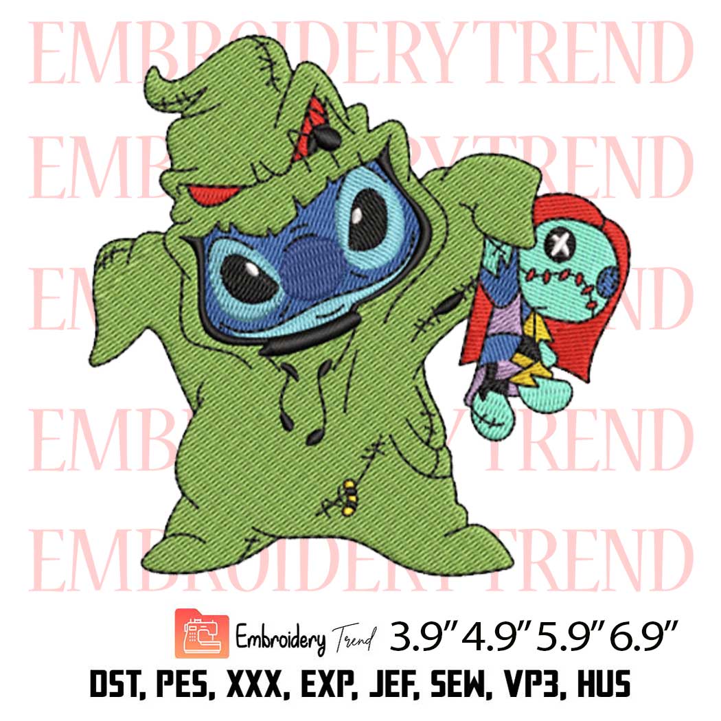 Stitch Oogie Boogie Take Sally Embroidery Design – Disney Halloween Embroidery Digitizing File