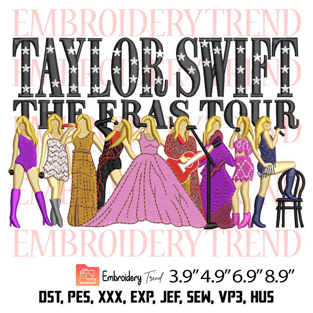 Taylor Swift The Eras Tour Embroidery Design – Trending Music Embroidery Digitizing File