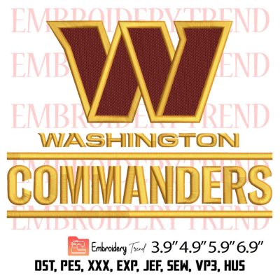 Washington Commanders Embroidery Design – American Football Embroidery Digitizing File