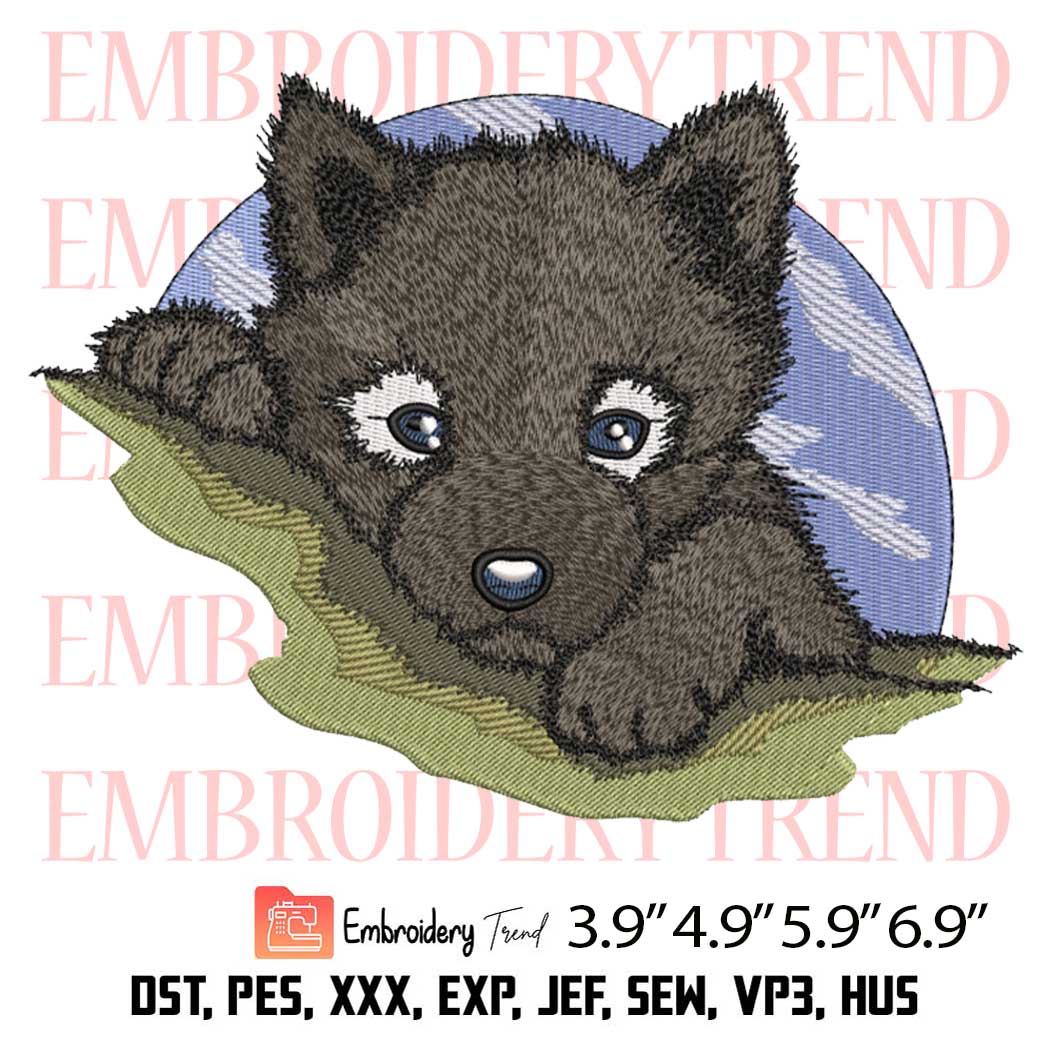 Wolf Pup Embroidery Design –  Animal Embroidery Digitizing File
