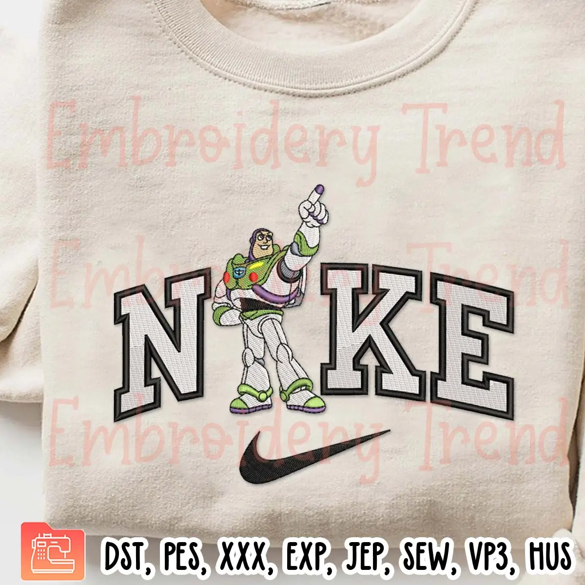 Buzz Lightyear x Nike Embroidery Design, Cartoon Toy Story Embroidery Digitizing File
